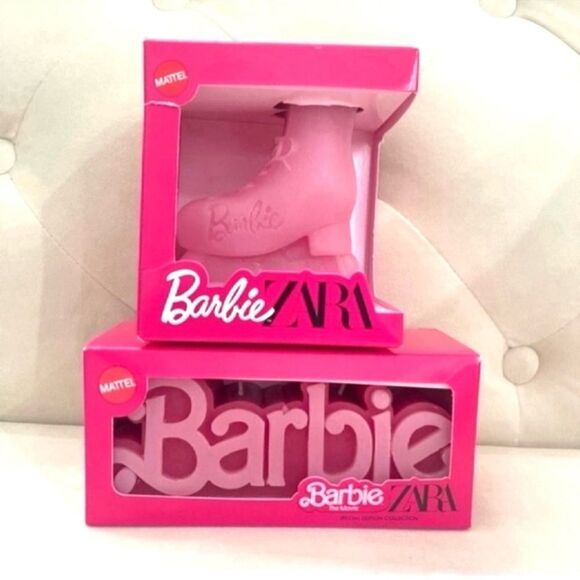 BARBIE x ZARA Limited Edition Movie Collection Barbie Pink Logo Candle - Picture 1 of 11